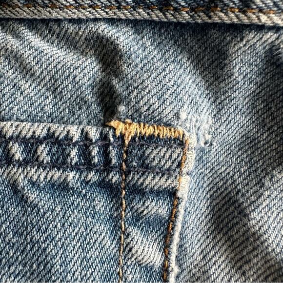 Abercrombie & Fitch Wide Leg Jeans Cropped Raw Hem Two Tone Women’s 27 Boho - Picture 12 of 16